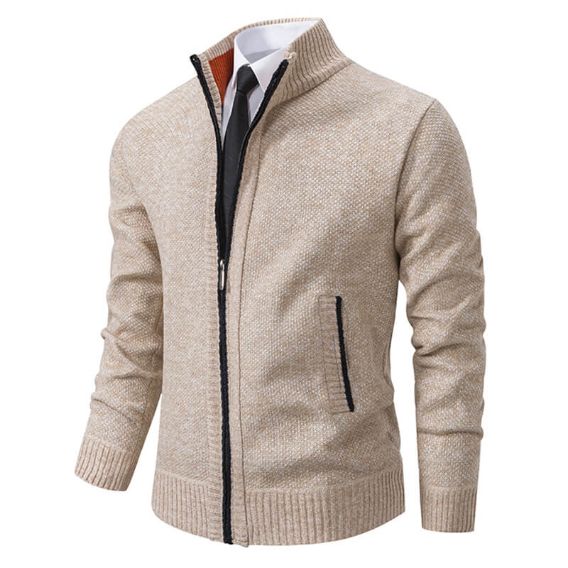 Klassische Herren-Strickjacke mit Reißverschluss