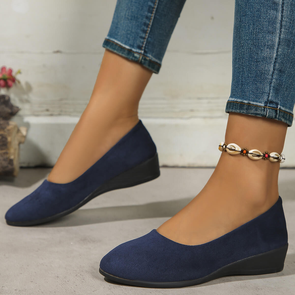 Bequeme Danen Ballerinas mit Keilabsatz: Schlichte Eleganz & Komfort