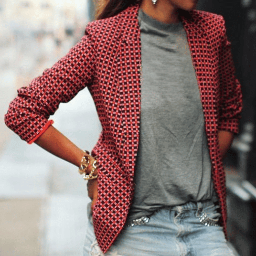 Eleganter Damen Blazer mit Print – Perfekt für Statement-Looks