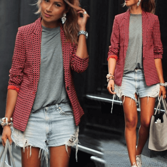 Eleganter Damen Blazer mit Print – Perfekt für Statement-Looks