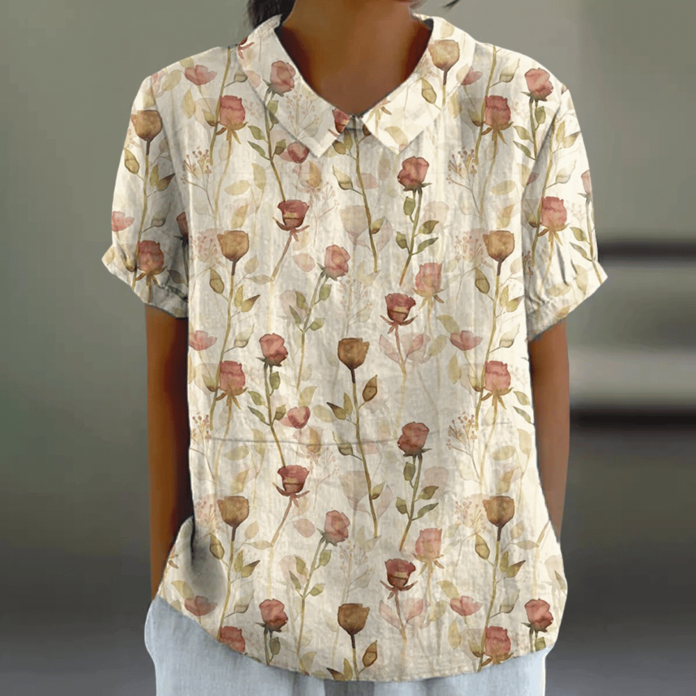 Elegante Damen Bluse mit floraler Stickerei: Feminin & Lässig