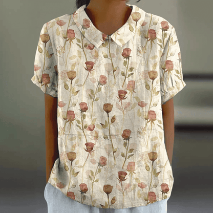 Elegante Damen Bluse mit floraler Stickerei: Feminin & Lässig