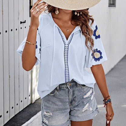 Bestickte Bluse für Damen: Boho-Vibes mit luftigem Komfort