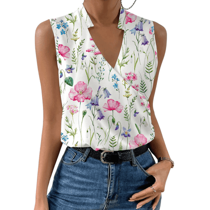 Ärmelloses Damen-Sommertop mit Blumenprint: Frisch & feminin