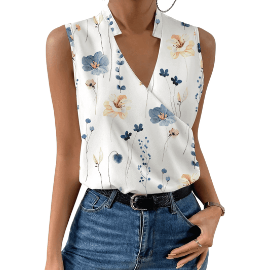 Ärmelloses Damen-Sommertop mit Blumenprint: Frisch & feminin