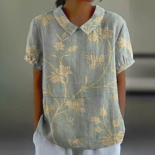 Elegante Damen Bluse mit floraler Stickerei: Feminin & Lässig