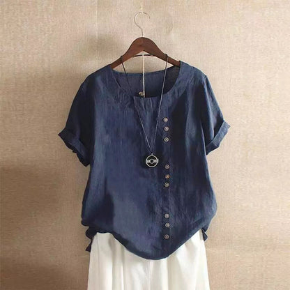 Elegante Damen Bluse mit Knopfleiste: Schlicht mit Raffinesse