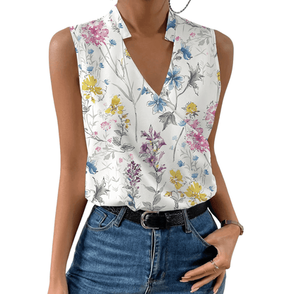 Ärmelloses Damen-Sommertop mit Blumenprint: Frisch & feminin