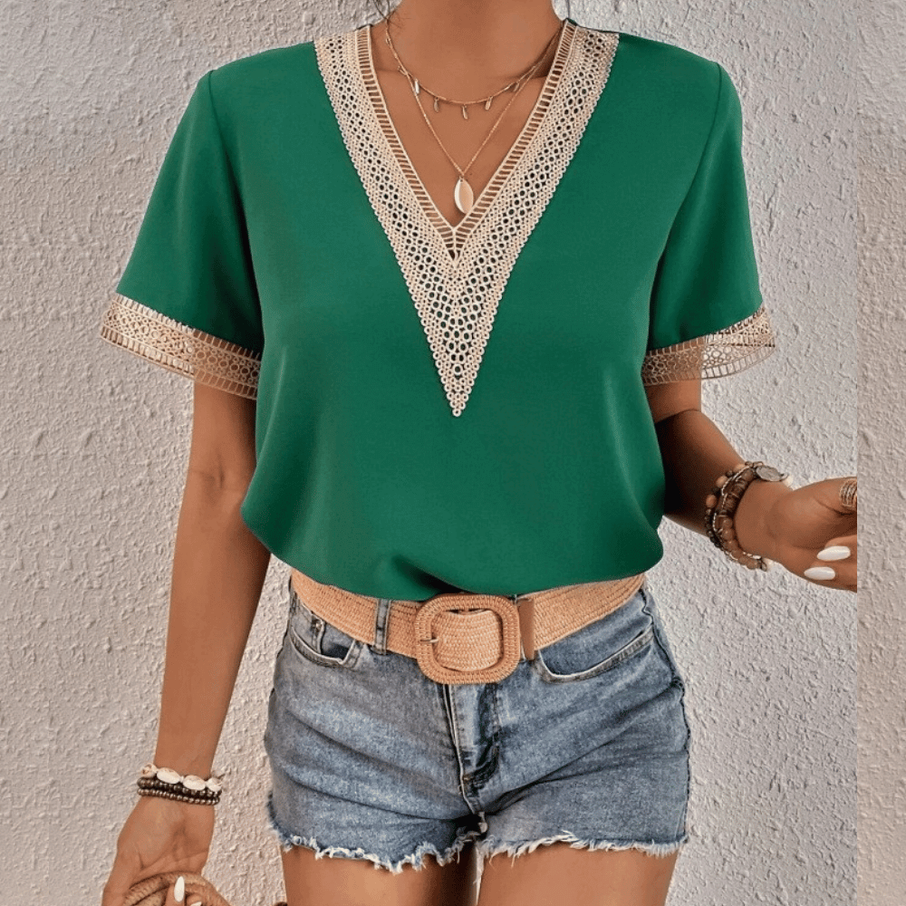 Elegante Bluse für Damen mit Spitzen-Details – Stilvoll & feminin