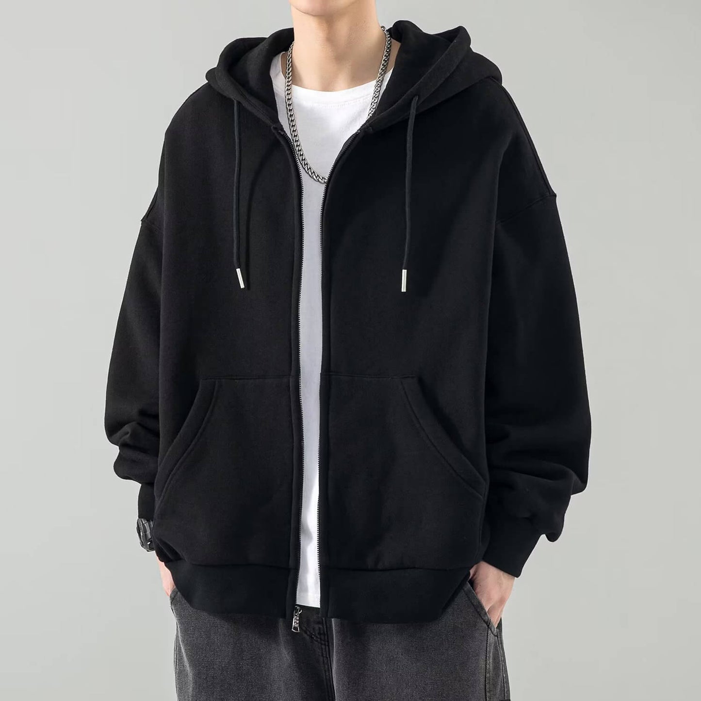 Minimalistischer Zip-Hoodie für Herren: Komfort & Stil vereint