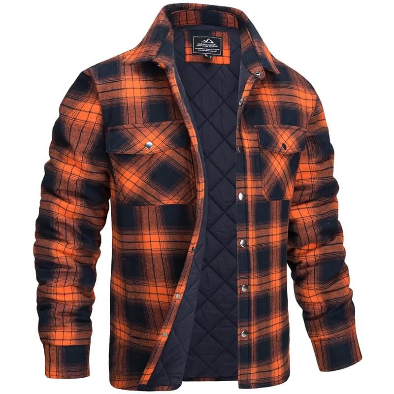 Gefütterte Herrenjacke mit Karomuster