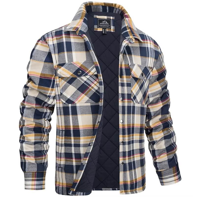 Gefütterte Herrenjacke mit Karomuster