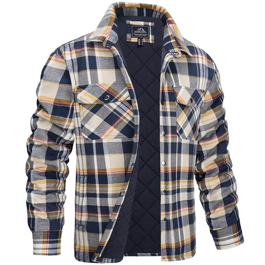 Gefütterte Herrenjacke mit Karomuster