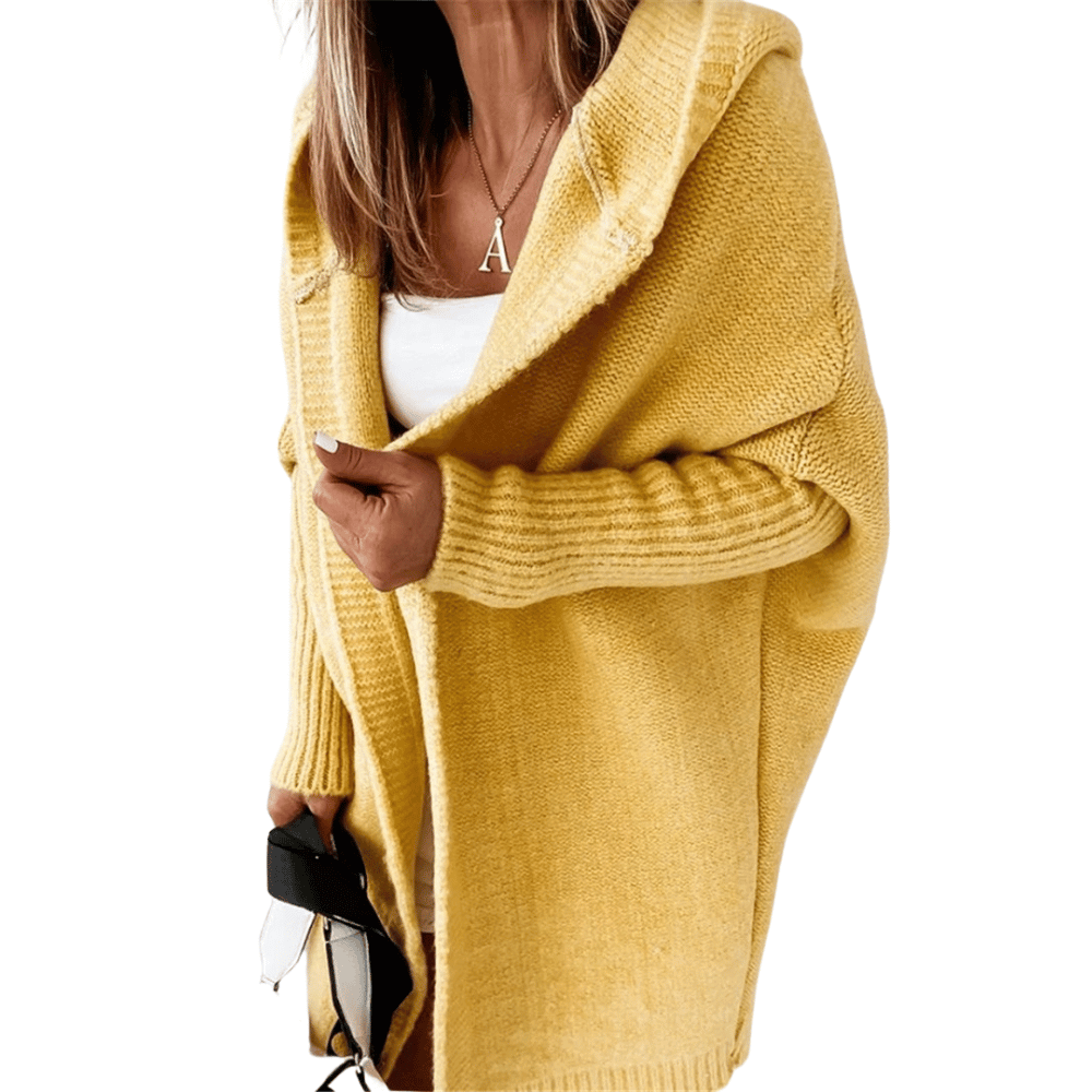 Gemütliche Damen-Strickjacke mit Kapuze