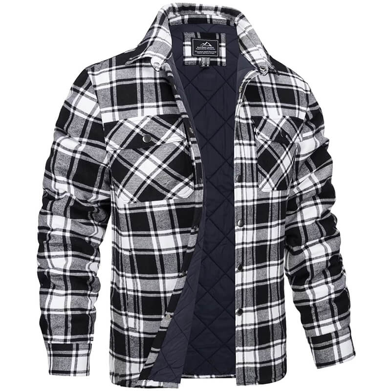 Gefütterte Herrenjacke mit Karomuster