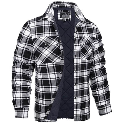 Gefütterte Herrenjacke mit Karomuster