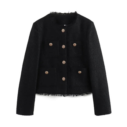Elegante Bouclé-Jacke für Damen: Klassisch & bequem