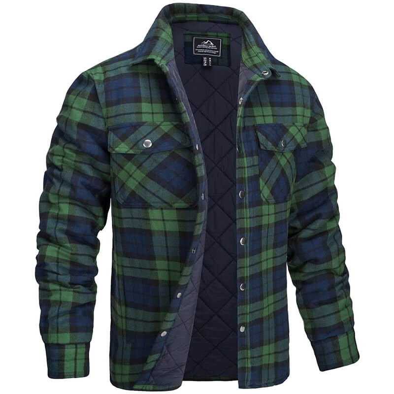 Gefütterte Herrenjacke mit Karomuster