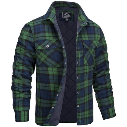 Gefütterte Herrenjacke mit Karomuster