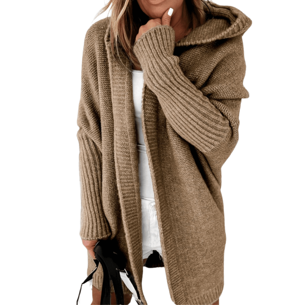 Gemütliche Damen-Strickjacke mit Kapuze