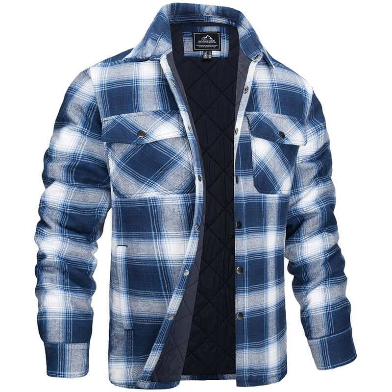 Gefütterte Herrenjacke mit Karomuster