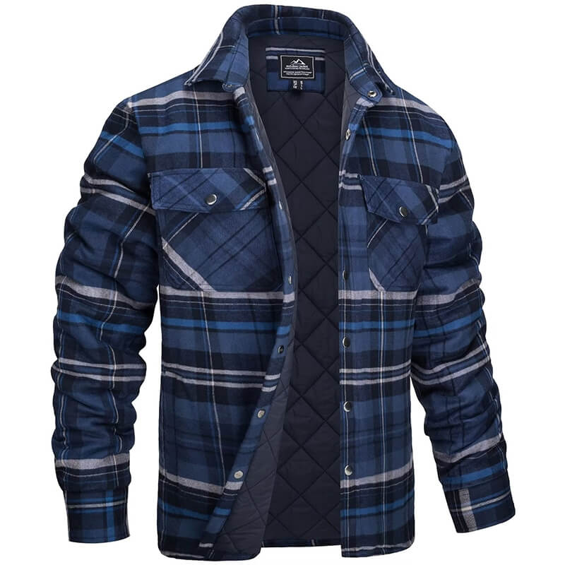 Gefütterte Herrenjacke mit Karomuster