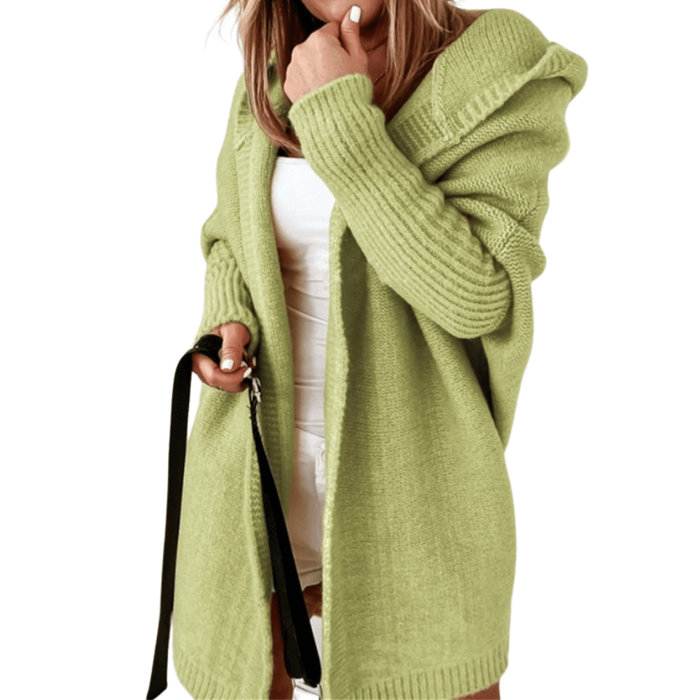 Gemütliche Damen-Strickjacke mit Kapuze