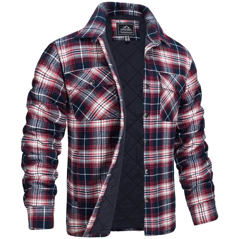 Gefütterte Herrenjacke mit Karomuster
