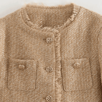 Elegante Bouclé-Jacke für Damen: Klassisch & bequem