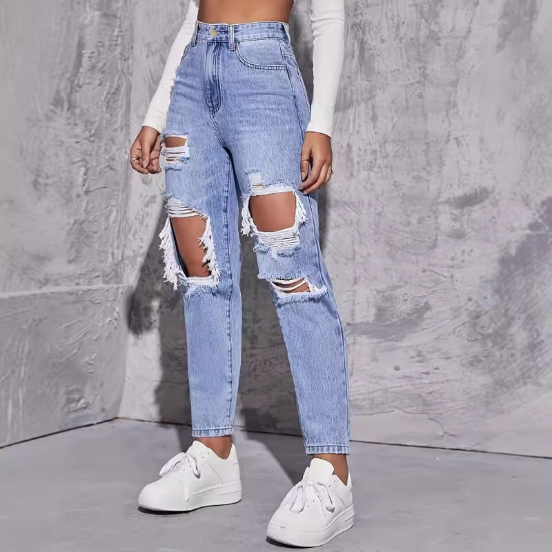 Lässige High-Waist Jeans für Damen: Statement-Piece mit edgy Vibes