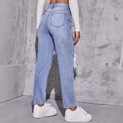 Lässige High-Waist Jeans für Damen: Statement-Piece mit edgy Vibes