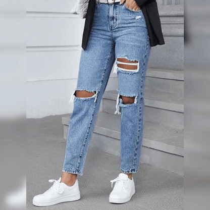 High-Waist Mom-Jeans für Damen: Lässiger Schnitt trifft trendige Details
