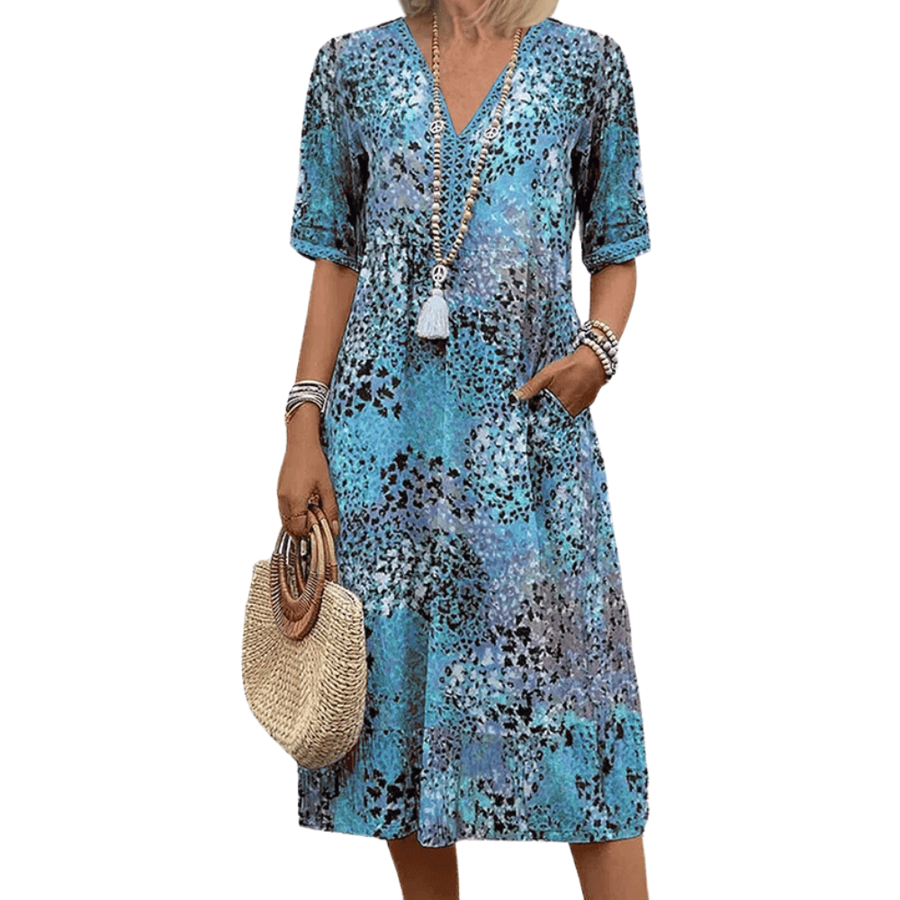 Leichtes Midi Sommerkleid für Damen: Farbenfroh & entspannt