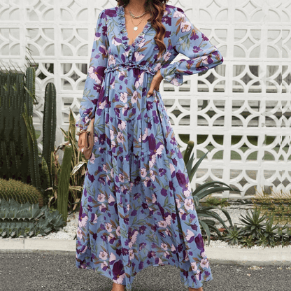 Elegantes Damen Maxikleid mit Blumenmuster: Luftig & sommerlich