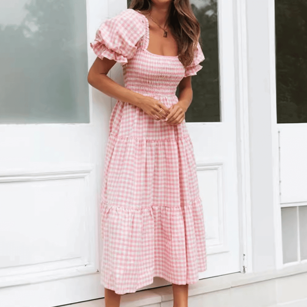Luftiges Damen Sommerkleid mit Karomuster: Verspielt & charmant
