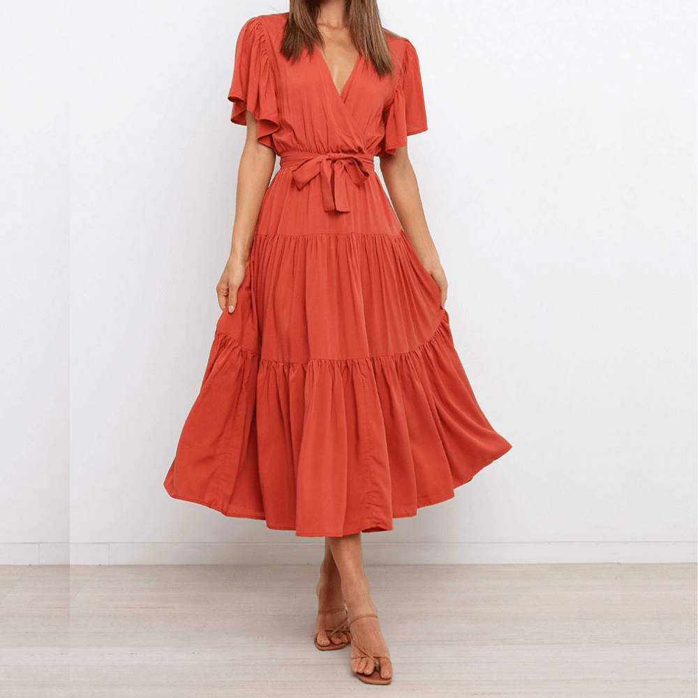 Sommerliches Damen Maxikleid mit Taillenbindung: Lässig, leicht und elegant