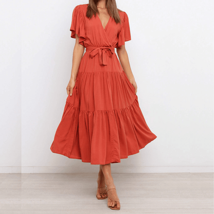 Sommerliches Damen Maxikleid mit Taillenbindung: Lässig, leicht und elegant