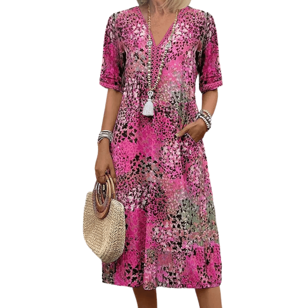 Leichtes Midi Sommerkleid für Damen: Farbenfroh & entspannt