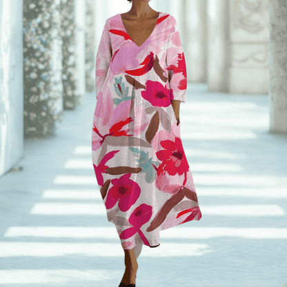 Sommerliches Damen Maxikleid mit floralem Print: Feminin & elegant