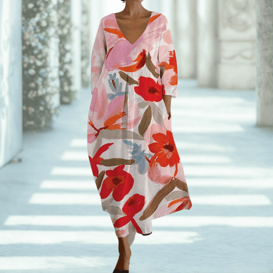 Sommerliches Damen Maxikleid mit floralem Print: Feminin & elegant