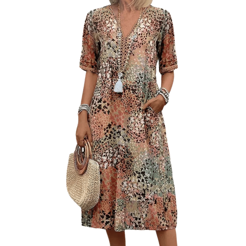 Leichtes Midi Sommerkleid für Damen: Farbenfroh & entspannt