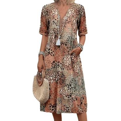 Leichtes Midi Sommerkleid für Damen: Farbenfroh & entspannt