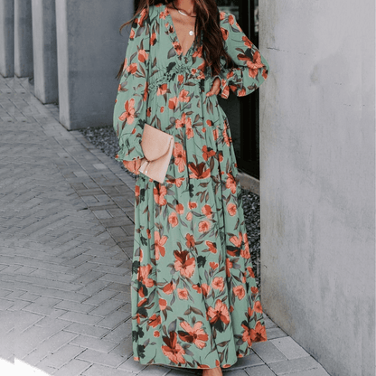 Elegantes Damen Maxikleid mit Blumenmuster: Luftig & sommerlich