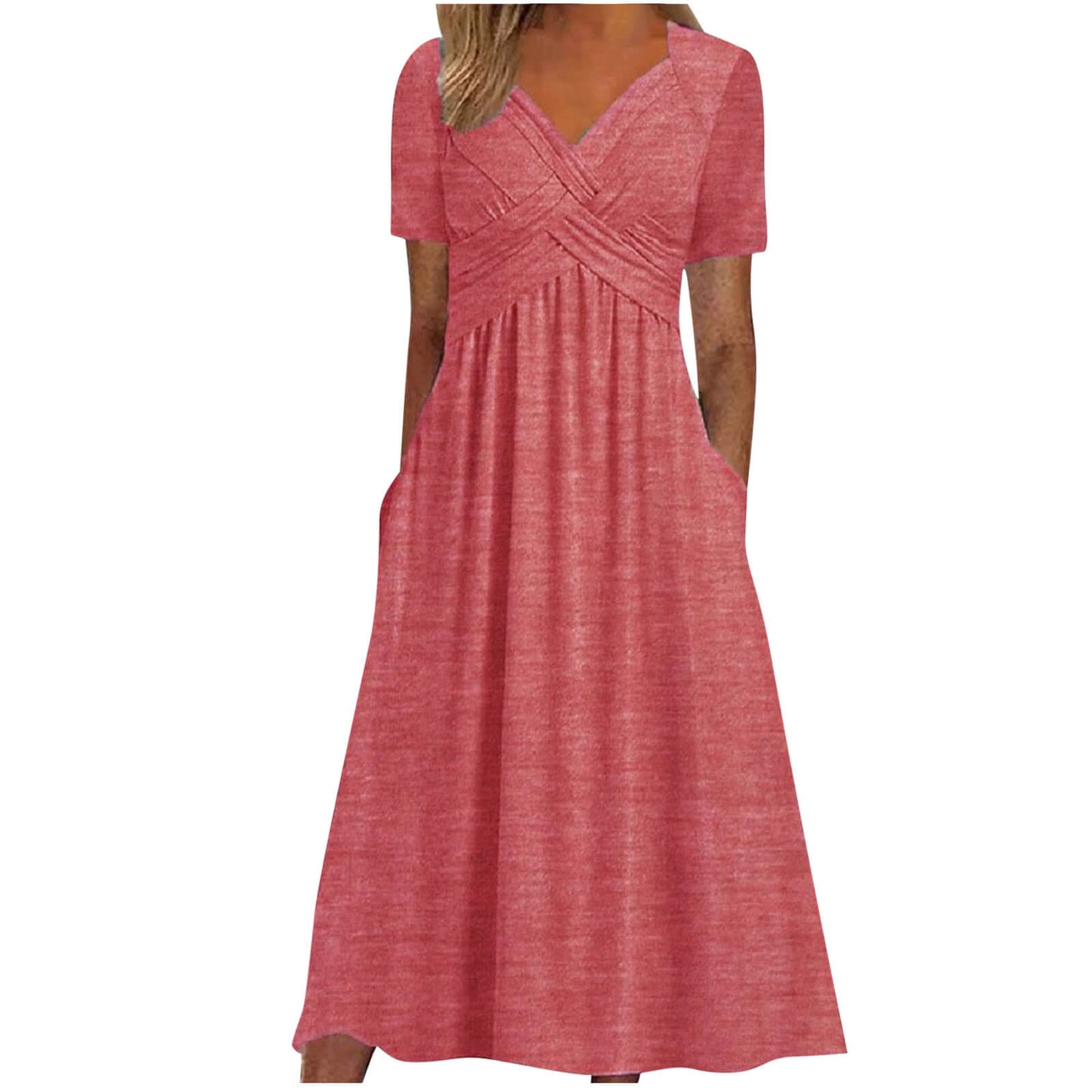Elegantes Damen Midikleid mit Wickel-Detail: Feminin & bequem