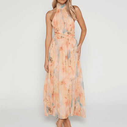 Elegantes Halsbündchen-Maxikleid für Damen: Sommerlich & luftig