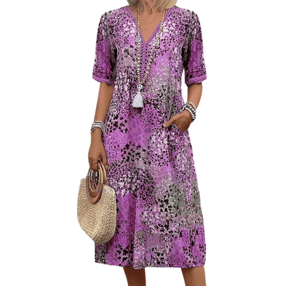 Leichtes Midi Sommerkleid für Damen: Farbenfroh & entspannt