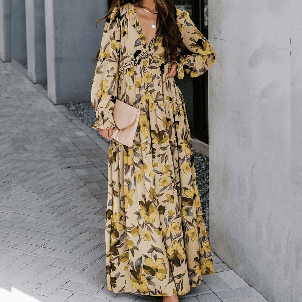 Elegantes Damen Maxikleid mit Blumenmuster: Luftig & sommerlich