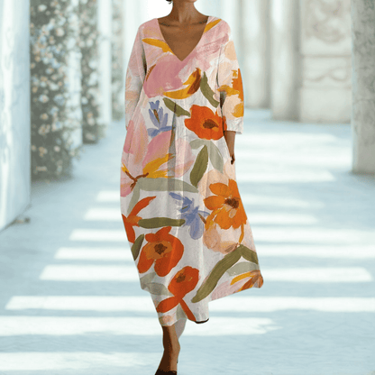 Sommerliches Damen Maxikleid mit floralem Print: Feminin & elegant