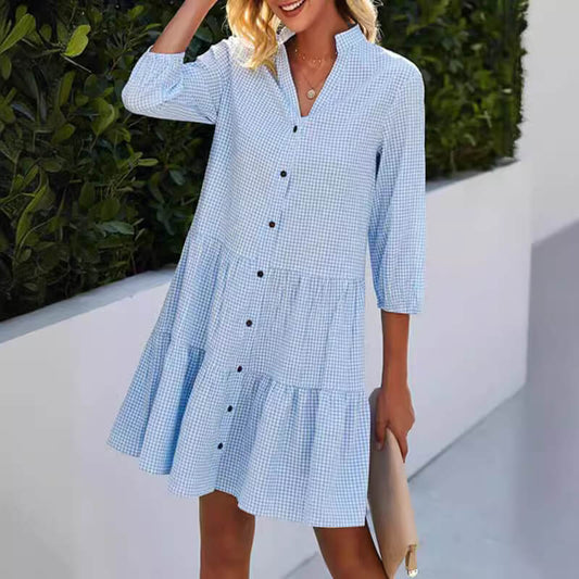 Luftiges Hemdblusenkleid für Damen: Sommerlicher Chic mit Karomuster