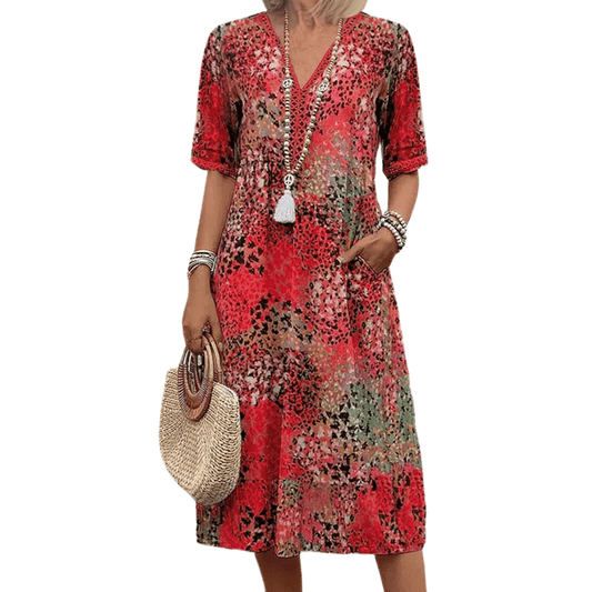 Leichtes Midi Sommerkleid für Damen: Farbenfroh & entspannt